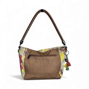 Sakroots Floral Tapestry Slouch Hobo Bag Braided Strap Mixed Fabric Boho Y2K